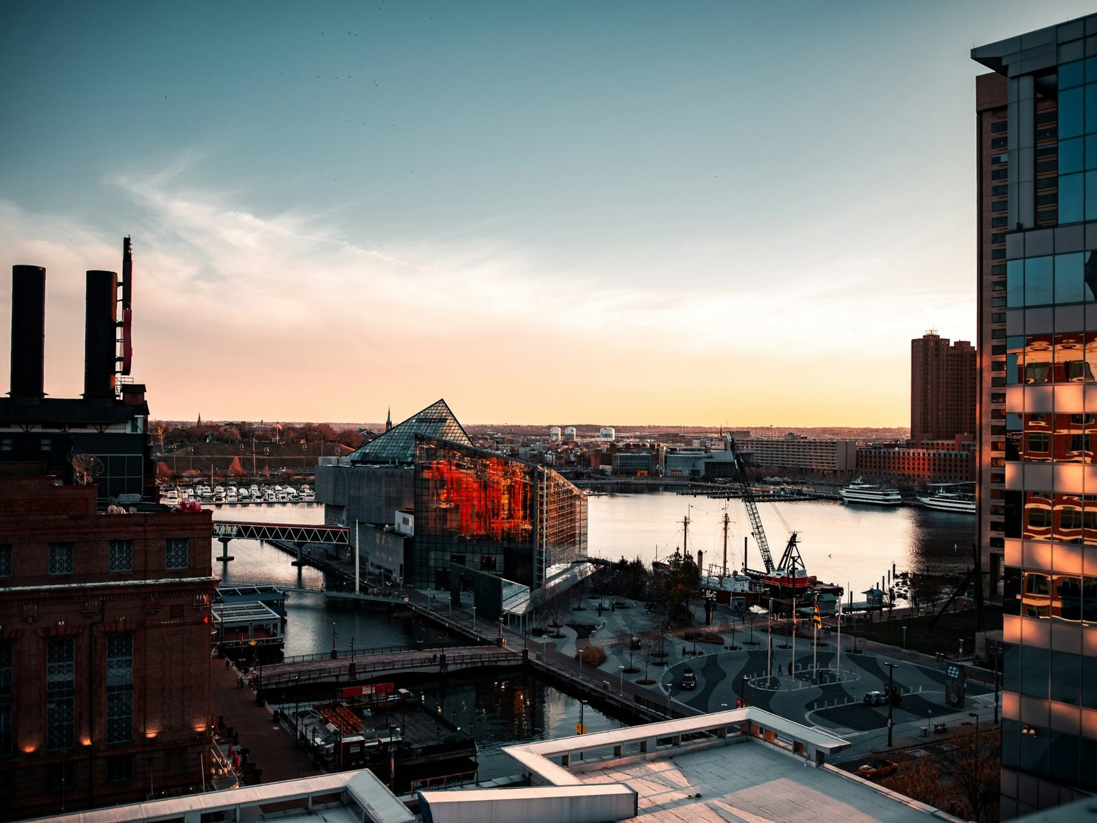Baltimore Inner Harbor at golden hour